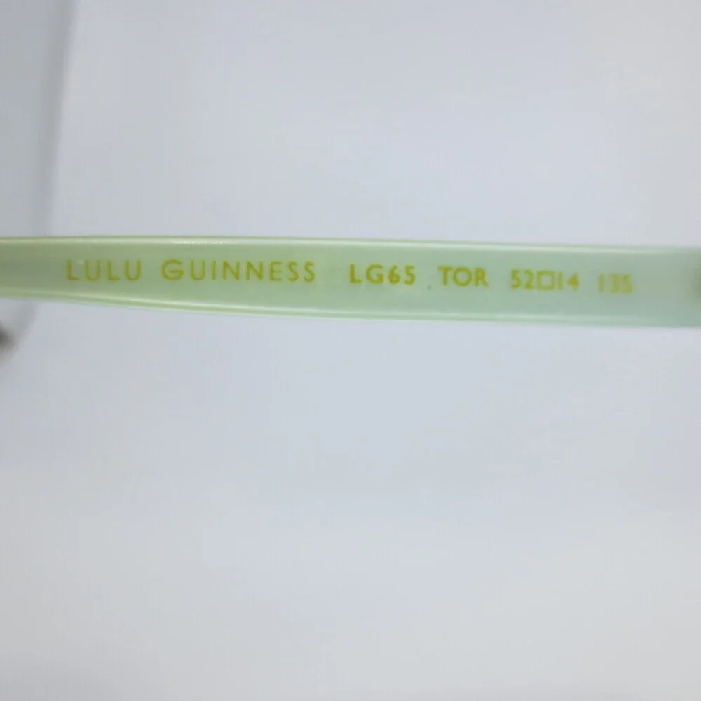 Lulu Guinness LG65 TOR Tortoise Mint Green Polka Dot Eyeglasses Frames 52-14-135